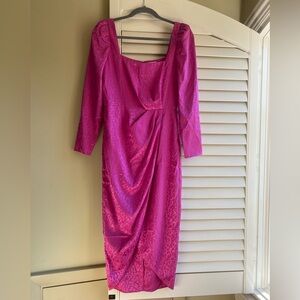 Saylor Pink Satin Jacquard Leopard Mini Dress Small NWOT Barbiecore